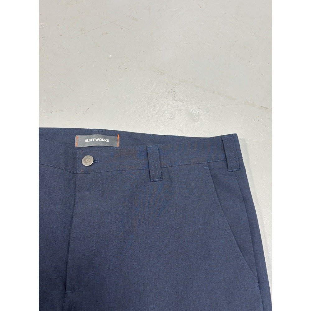 Bluffworks Original Regular Fit Navy Blue Travel Pants Mens 36W x 30L
